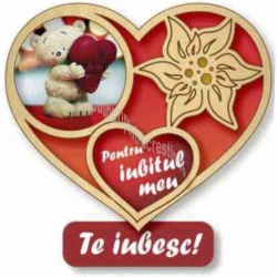 Magnet inima lemn ursuleti, Pentru iubitul meu! 
